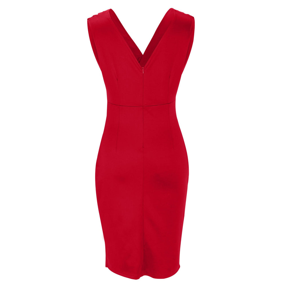 Elegante vestido drapeado con corte que realza la figura