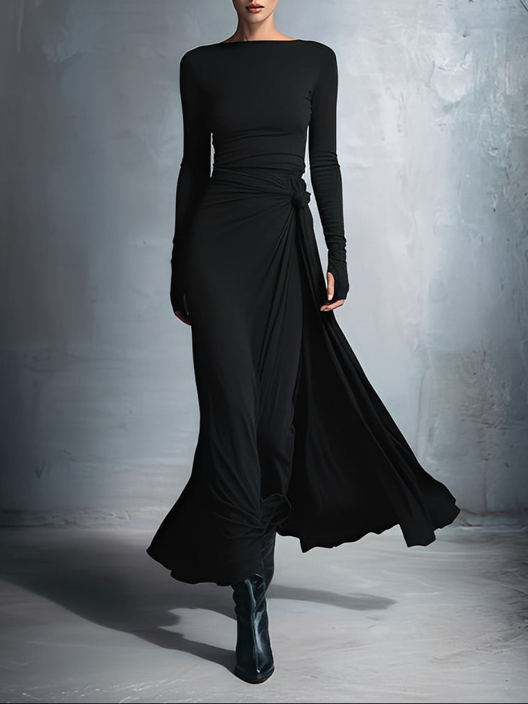 | Vestido largo con lazo lateral