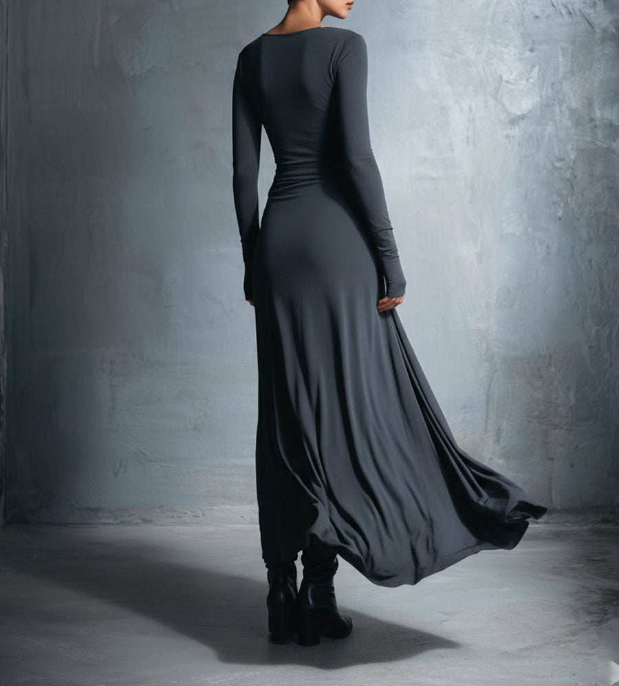 ∙ Vestido largo con lazo lateral
