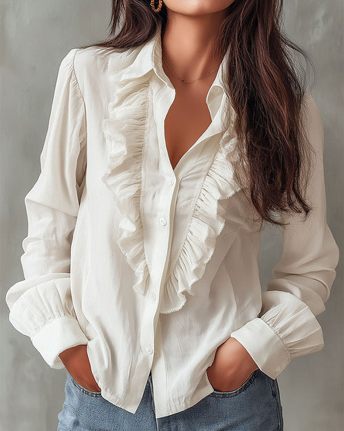 Anna | Blusa Reversible con Volantes Sencilla
