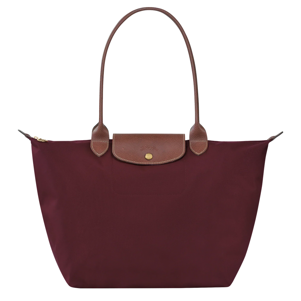 Bolso grande Le Pliage, color burdeos