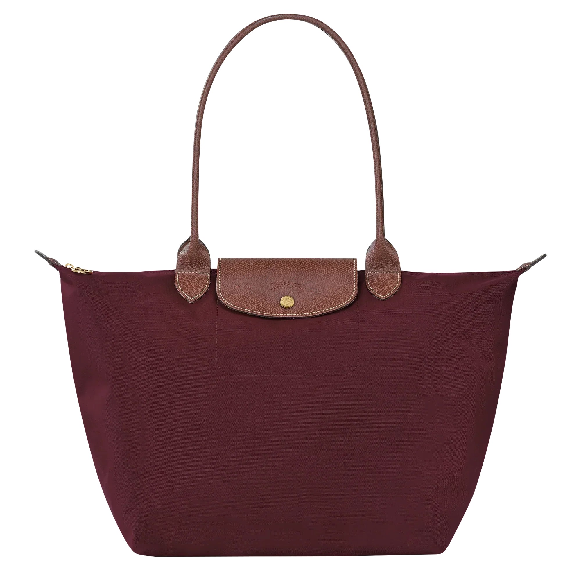Bolso grande Le Pliage, color burdeos