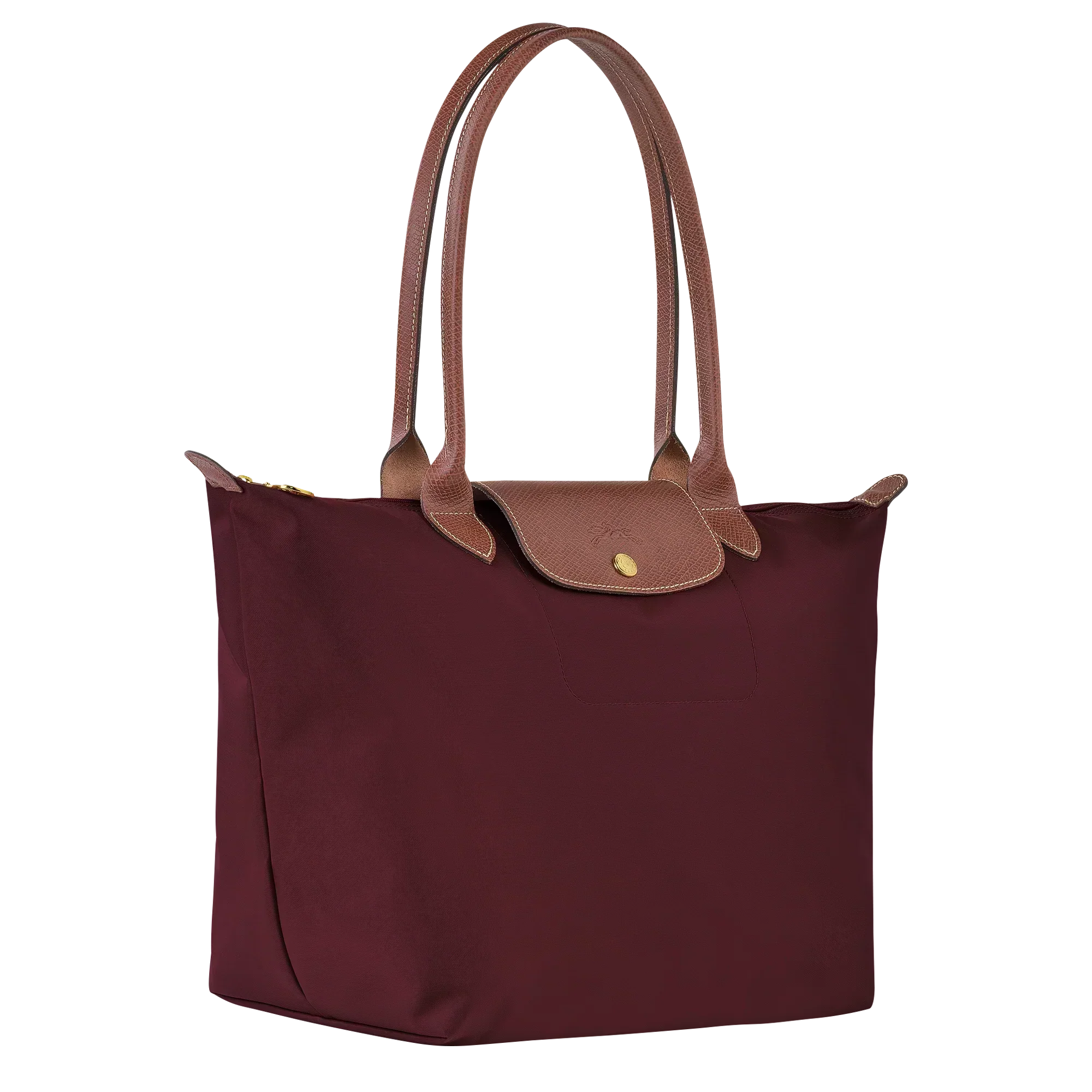 Bolso grande Le Pliage, color burdeos