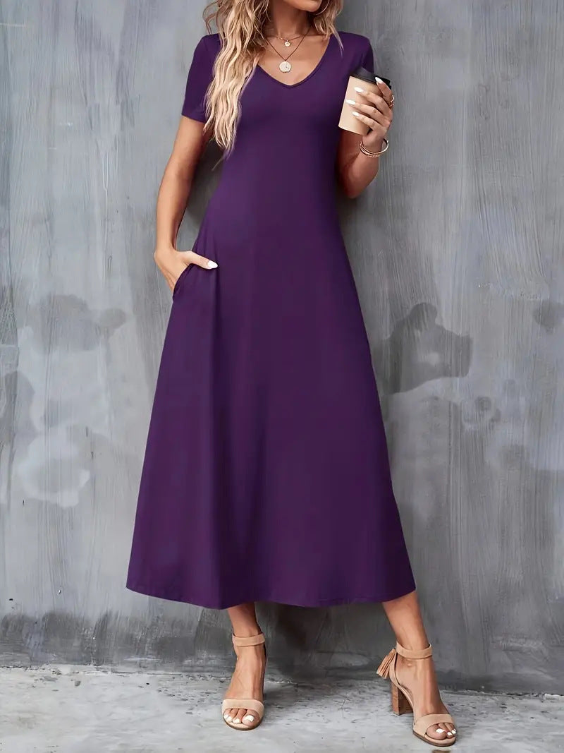 Vestido largo, fluido y elegante