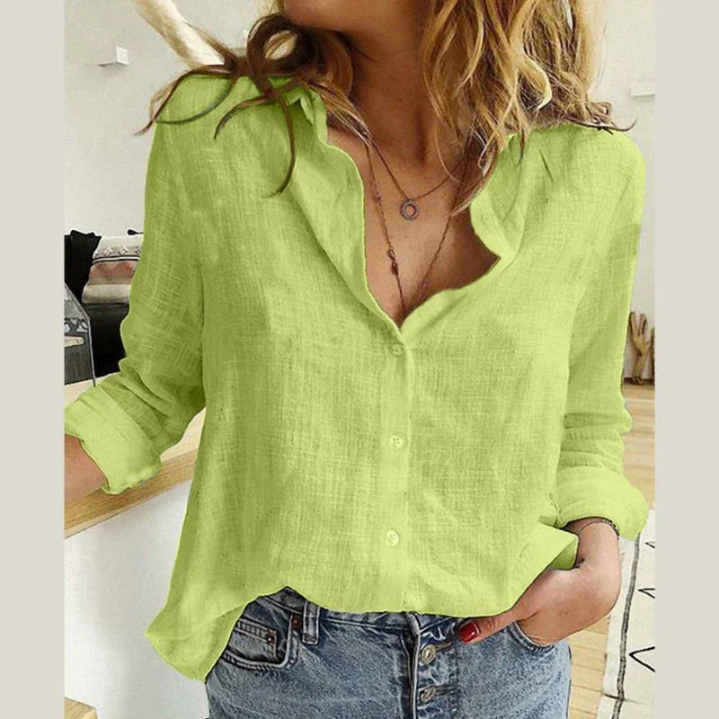 Aurélie™ — Blusa elegante de algodón con un estilo natural