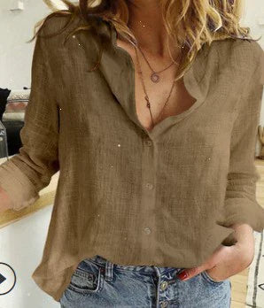 Aurélie™ — Blusa elegante de algodón con un estilo natural