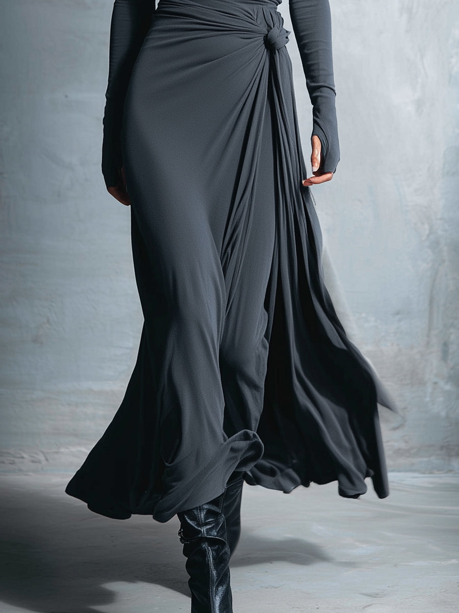 | Vestido largo con lazo lateral
