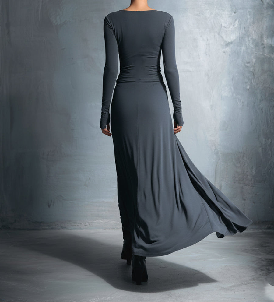 ∙ Vestido largo con lazo lateral