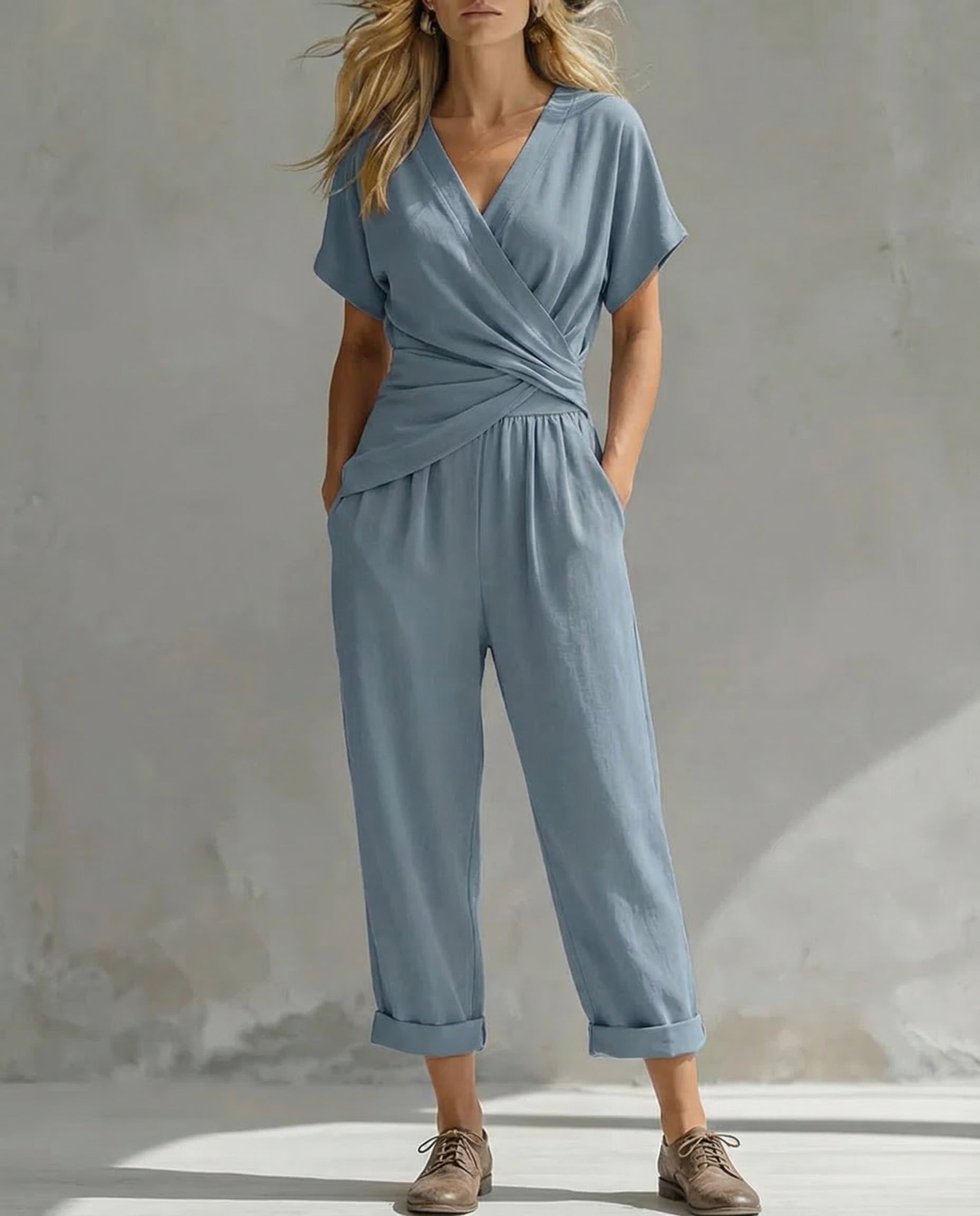 Natalia · Conjunto veraniego con top y pantalón fluido
