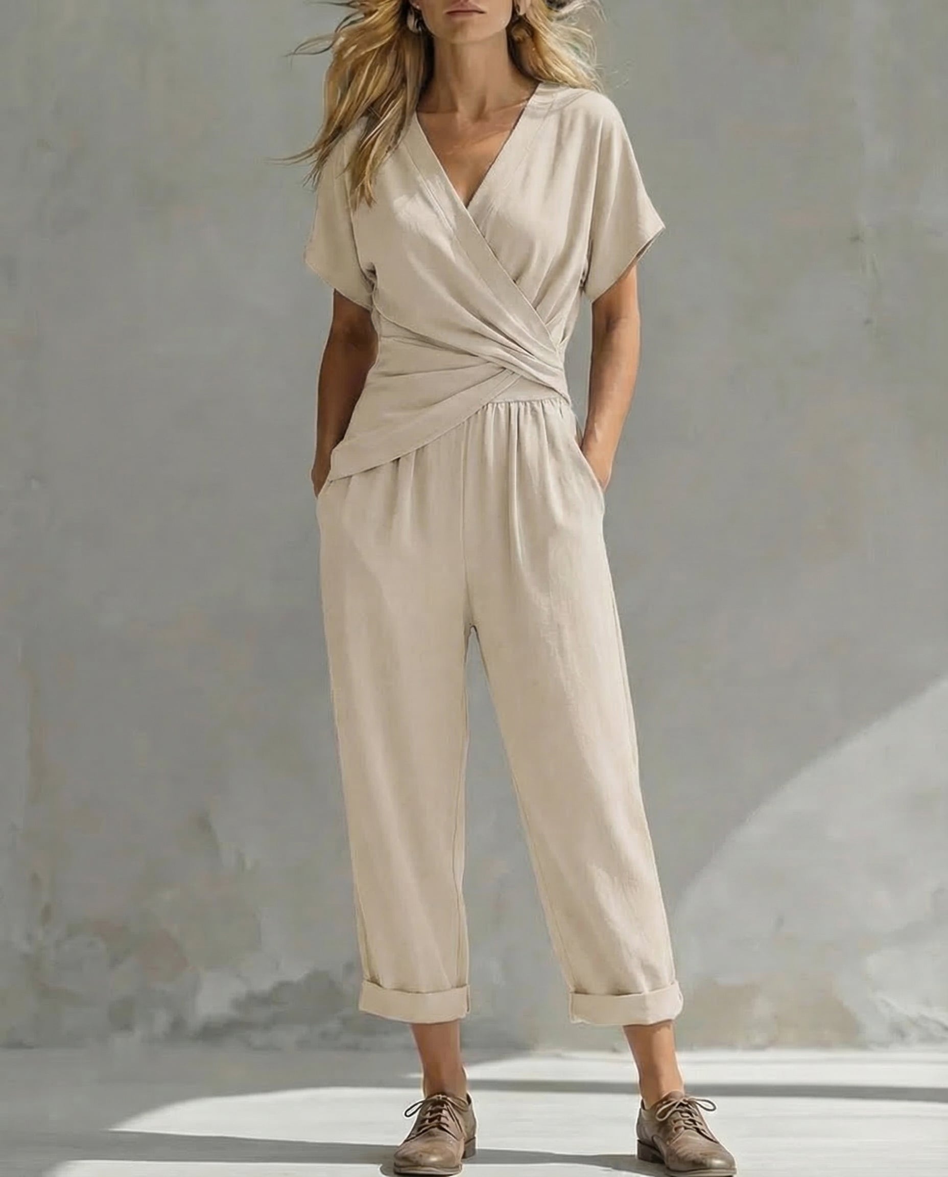 Natalia · Conjunto veraniego con top y pantalón fluido