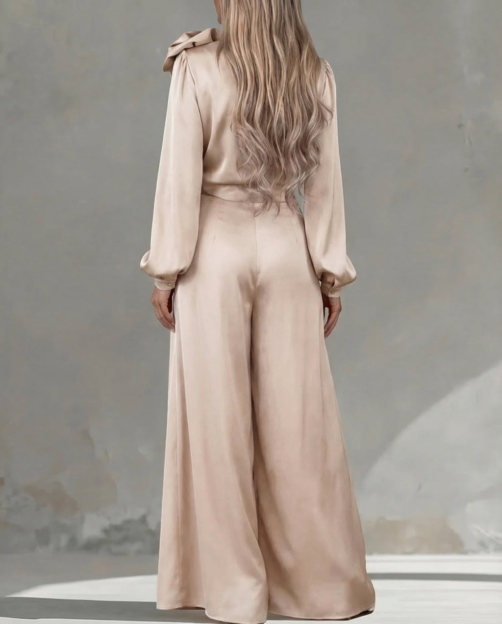 Florencia · Conjunto elegante con blusa y pantalón ancho