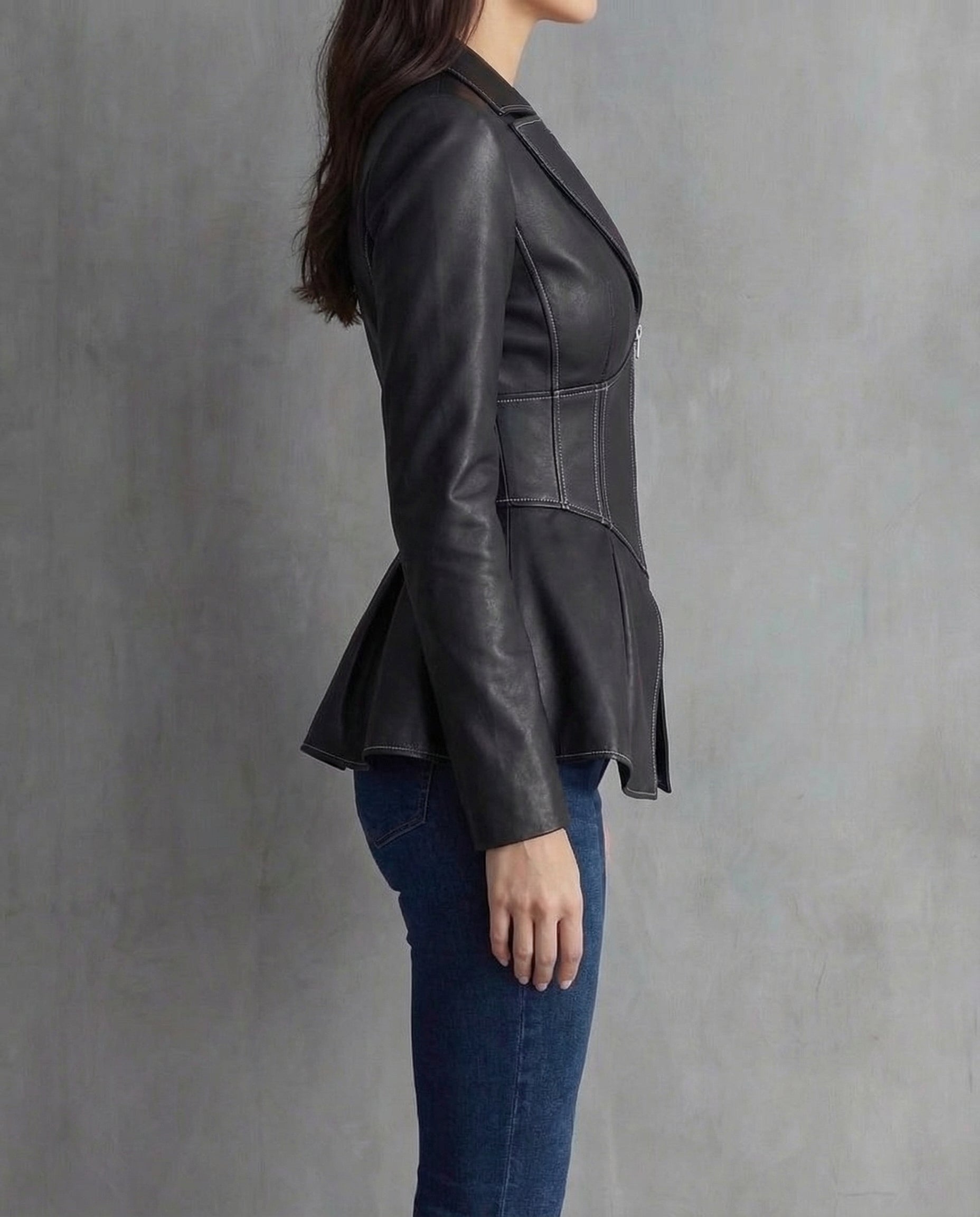 Adriana · Chaqueta biker con cuello solapa