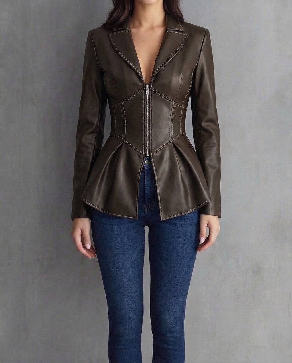 Adriana · Chaqueta biker con cuello solapa