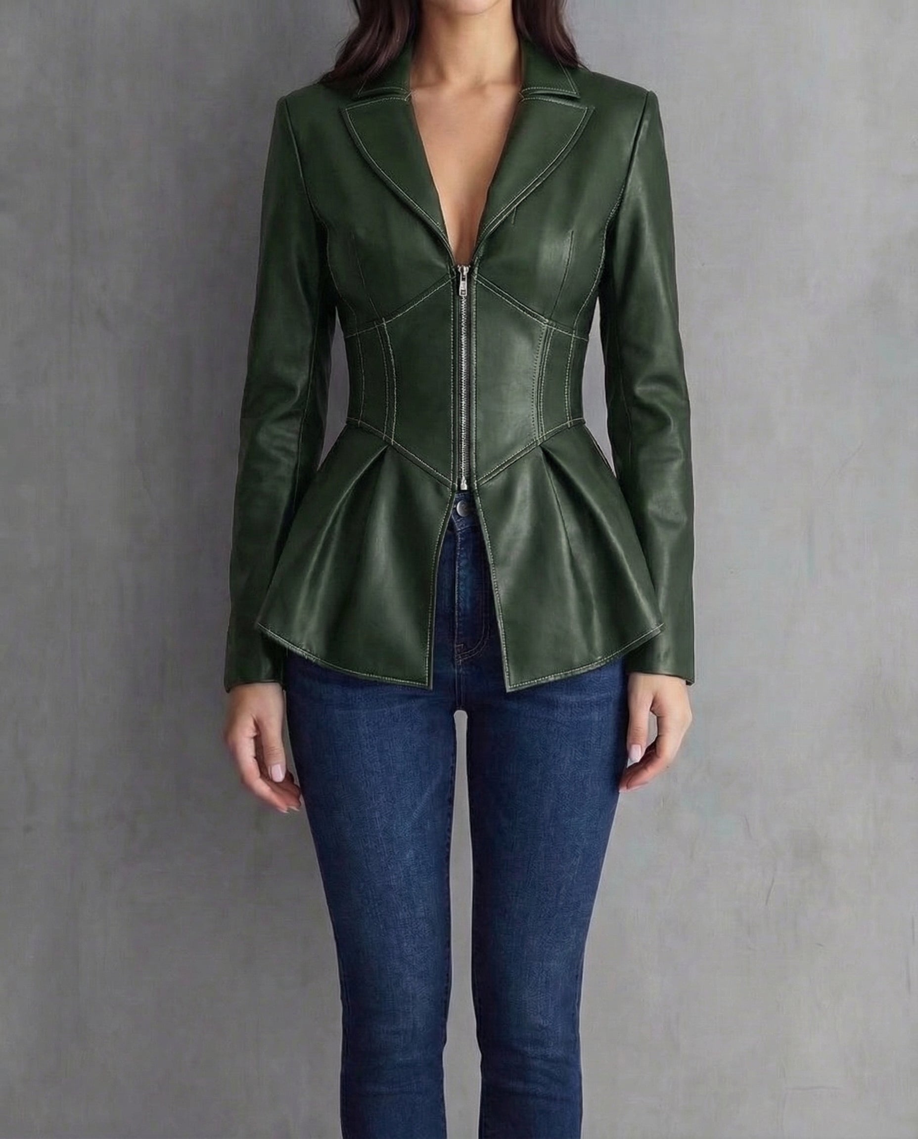 Adriana · Chaqueta biker con cuello solapa