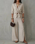 Constanza · Conjunto elegante con cárdigan y pantalón