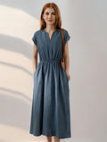 Vestido fluido y elegante de mezcla de lino