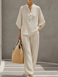 Elegante conjunto de dos piezas de estilo natural