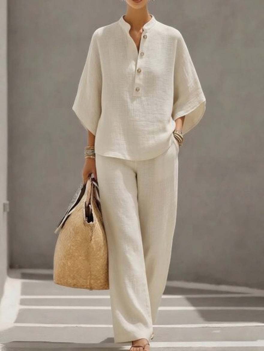 Elegante conjunto de dos piezas de estilo natural