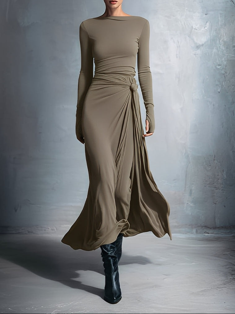 | Vestido largo con lazo lateral